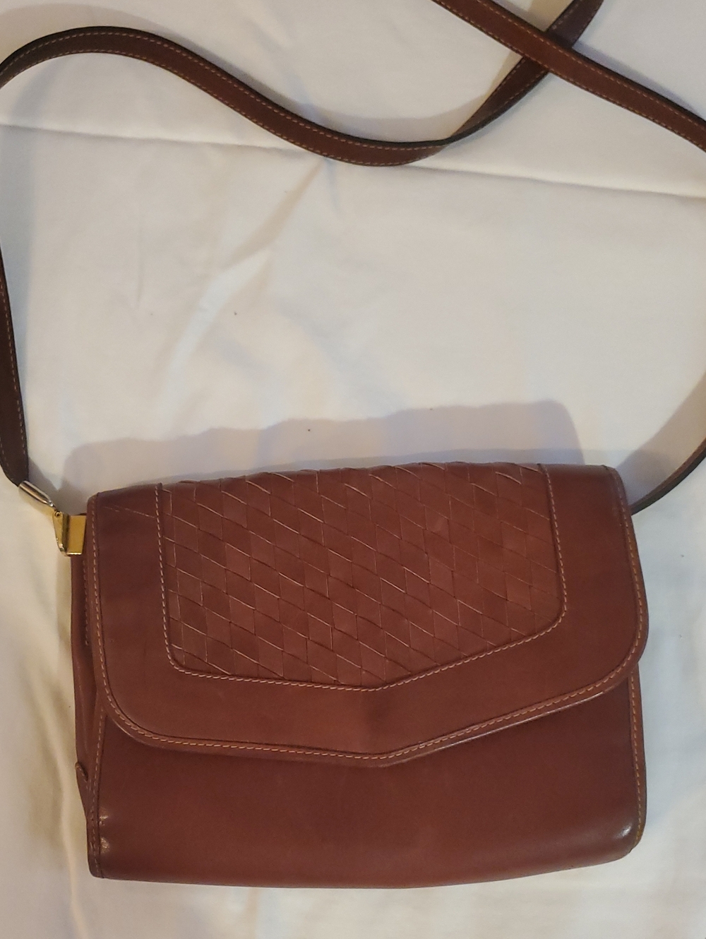 Vintage Lambardo Brown Crossbody Leather Bag - Women's Shoulder Purse - Picture 15 of 15